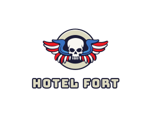 Patriotic Skull Wing logo design