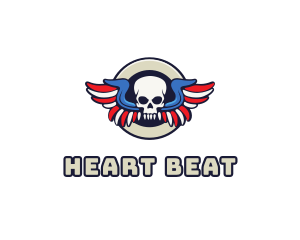 Patriotic Skull Wing logo design