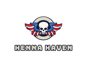 Patriotic Skull Wing logo design