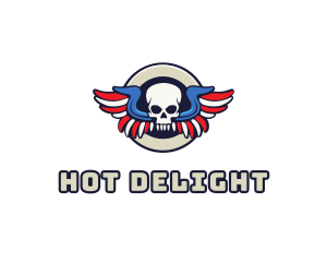 Patriotic Skull Wing logo design