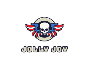 Patriotic Skull Wing logo design