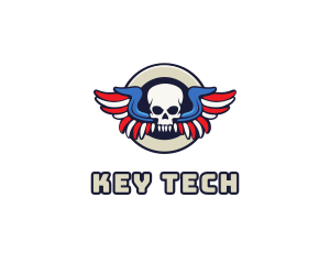 Patriotic Skull Wing logo design