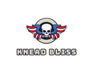 Patriotic Skull Wing logo design