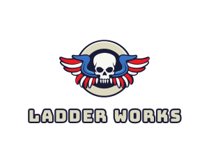 Patriotic Skull Wing logo design