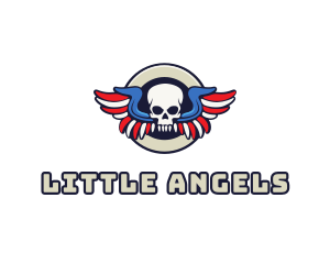 Patriotic Skull Wing logo design