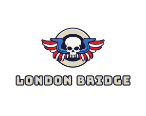 Patriotic Skull Wing logo design