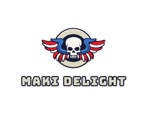 Patriotic Skull Wing logo design