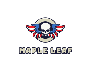 Patriotic Skull Wing logo design