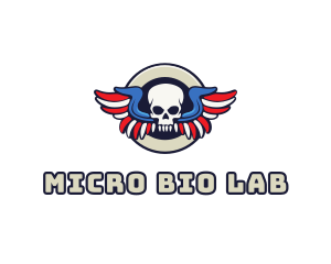 Patriotic Skull Wing logo design