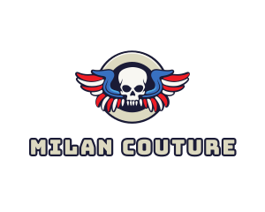 Patriotic Skull Wing logo design