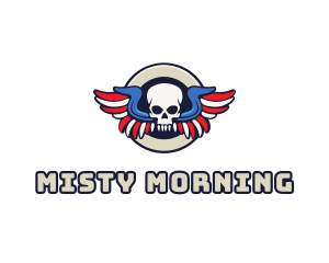 Patriotic Skull Wing logo design