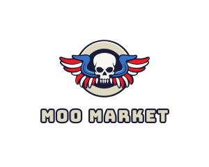 Patriotic Skull Wing logo design