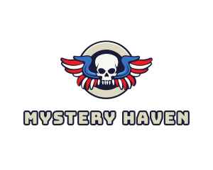 Patriotic Skull Wing logo design