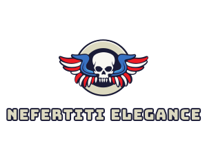 Patriotic Skull Wing logo design