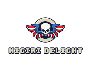 Patriotic Skull Wing logo design