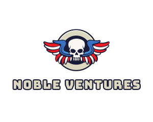 Patriotic Skull Wing logo design