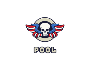 Patriotic Skull Wing logo design