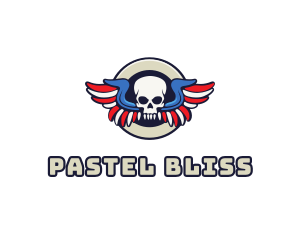 Patriotic Skull Wing logo design