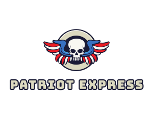 Patriotic Skull Wing logo design