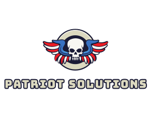 Patriotic Skull Wing logo design