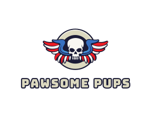 Patriotic Skull Wing logo design