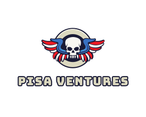 Patriotic Skull Wing logo design