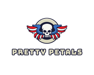 Patriotic Skull Wing logo design