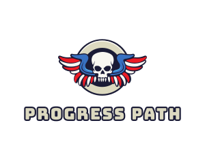 Patriotic Skull Wing logo design