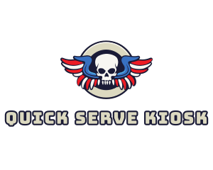 Patriotic Skull Wing logo design