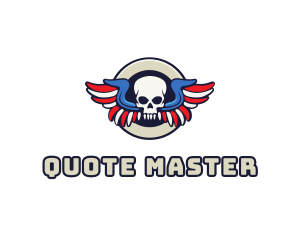 Patriotic Skull Wing logo design