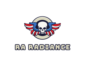 Patriotic Skull Wing logo design