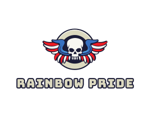 Patriotic Skull Wing logo design