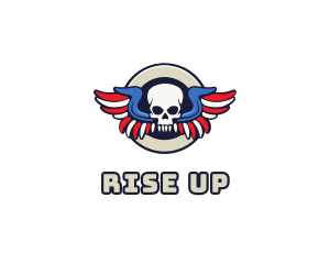 Patriotic Skull Wing logo design