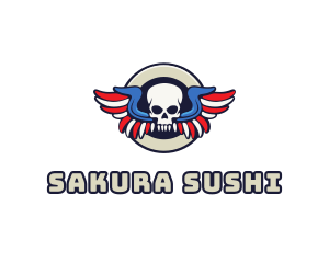 Patriotic Skull Wing logo design