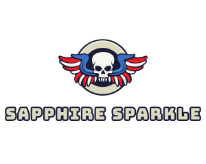 Patriotic Skull Wing logo design