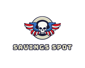 Patriotic Skull Wing logo design