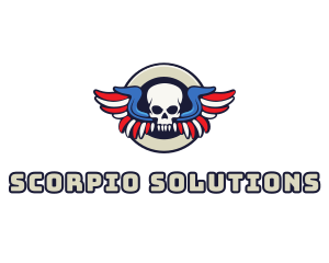 Patriotic Skull Wing logo design