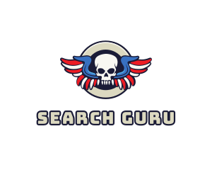 Patriotic Skull Wing logo design