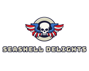 Patriotic Skull Wing logo design