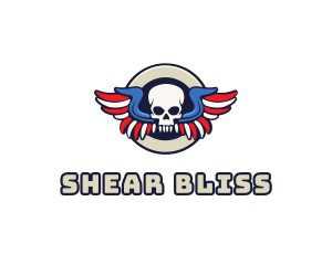 Patriotic Skull Wing logo design