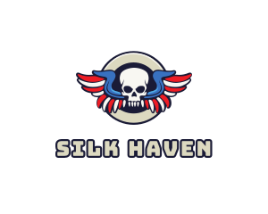 Patriotic Skull Wing logo design