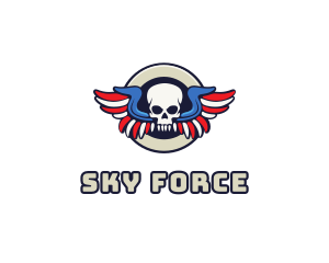 Airforce - Patriotic Skull Wing logo design