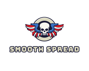 Patriotic Skull Wing logo design