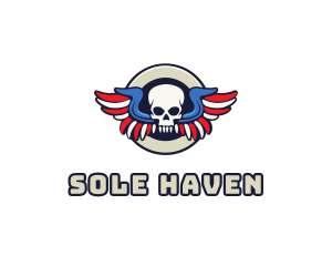 Patriotic Skull Wing logo design