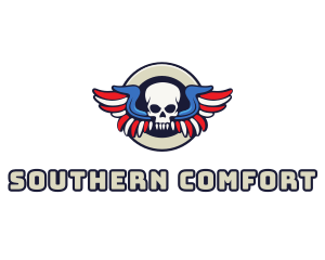 Patriotic Skull Wing logo design