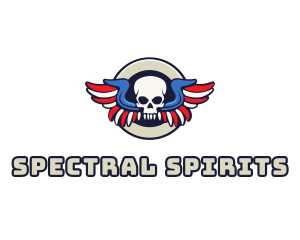 Ghoul - Patriotic Skull Wing logo design