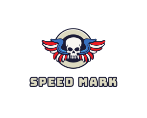 Patriotic Skull Wing logo design