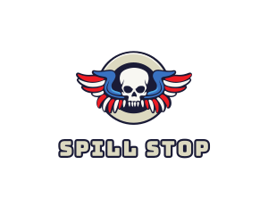 Patriotic Skull Wing logo design