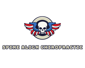 Patriotic Skull Wing logo design