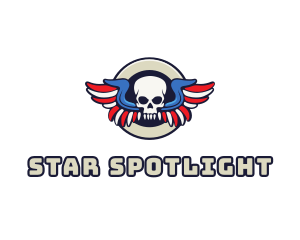 Patriotic Skull Wing logo design